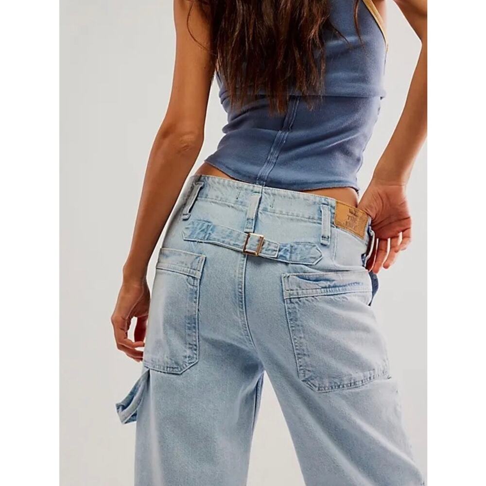 NWT Free People We The Free Major Leagues Cuffed Crop Jeans Size 24 Mid Rise - Picture 3 of 10